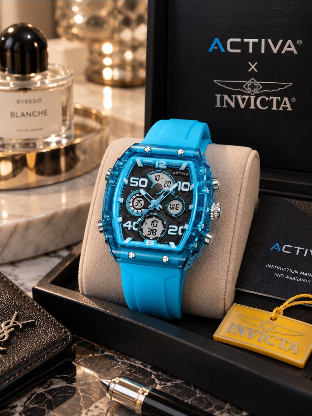 Activa x Invicta ACW8109-006 Blue 45mm Ana-Digital Watch NWT